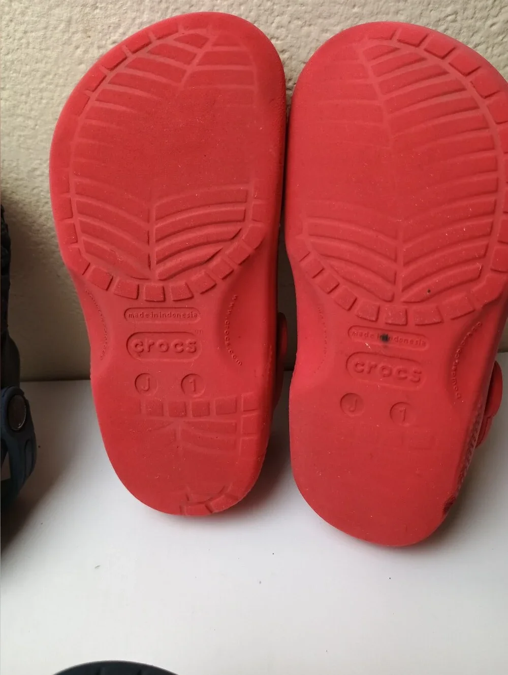 Kids Red and Navy Clog Sandals - Crocs Style